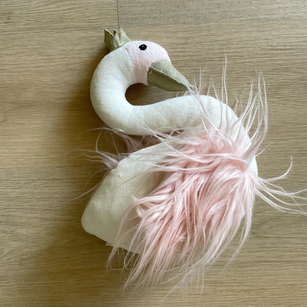 Pier 1 Imports Swan White Pink Plush 11"